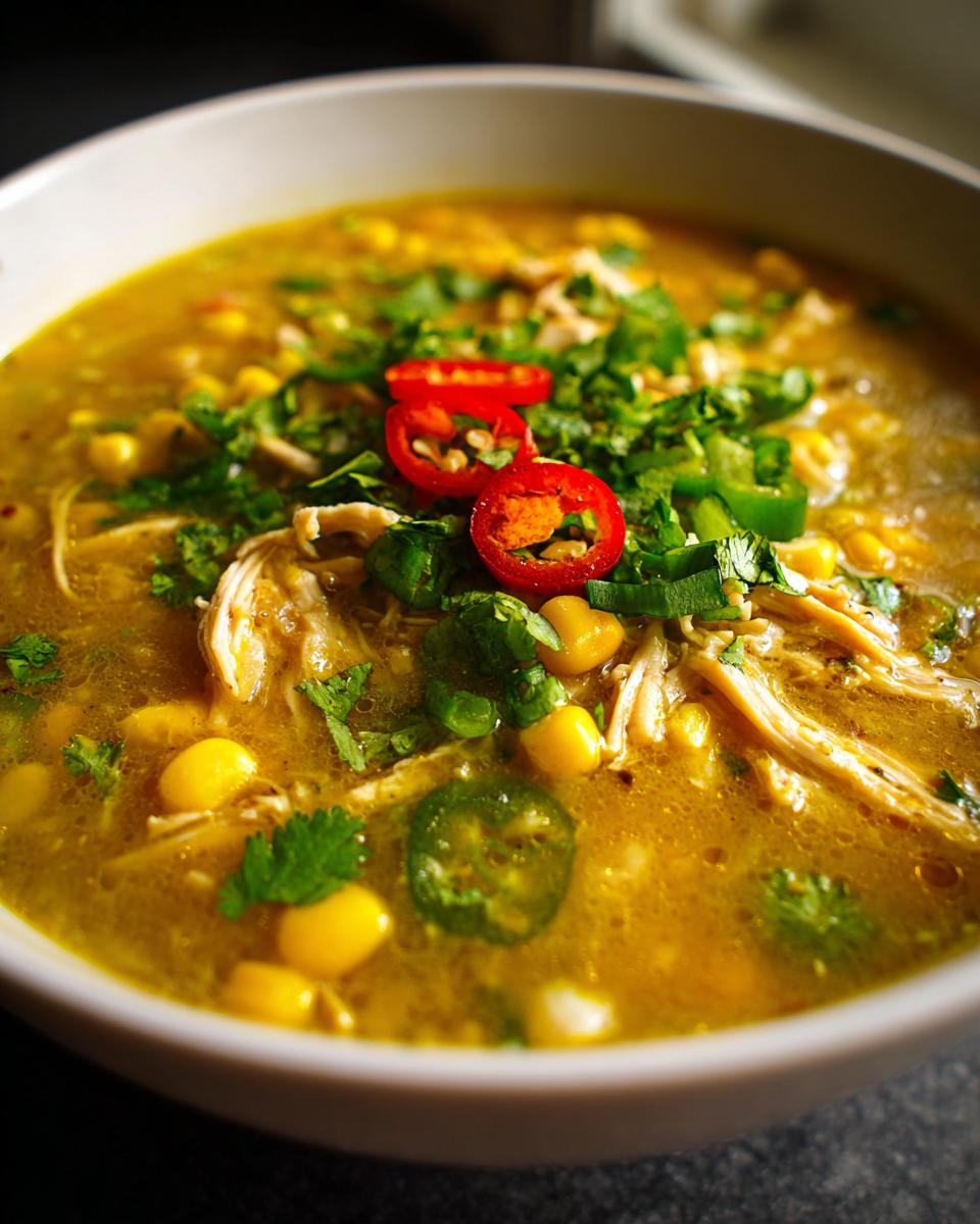 green chicken chili soup - detail 1