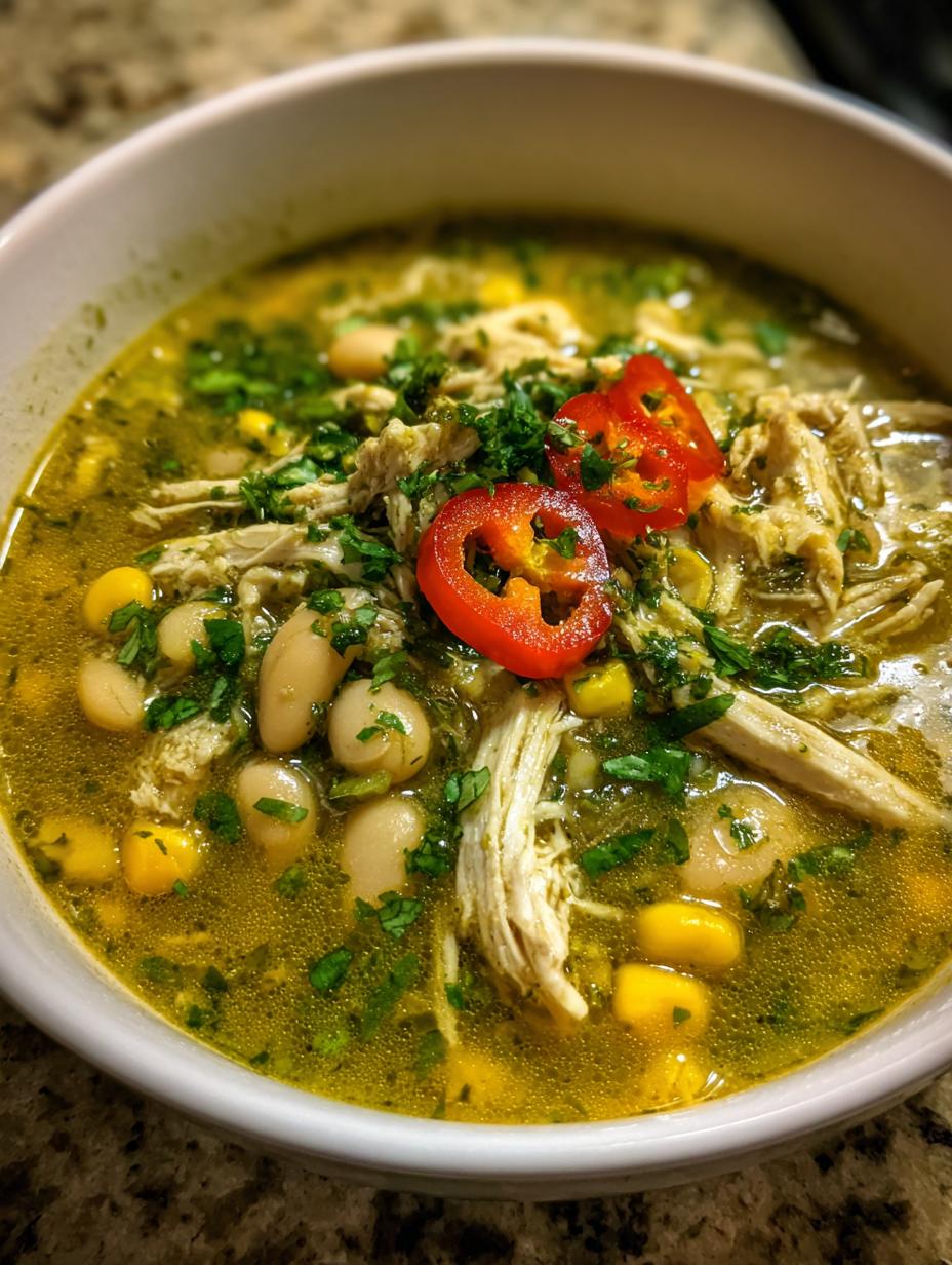 green chicken chili soup - detail 2