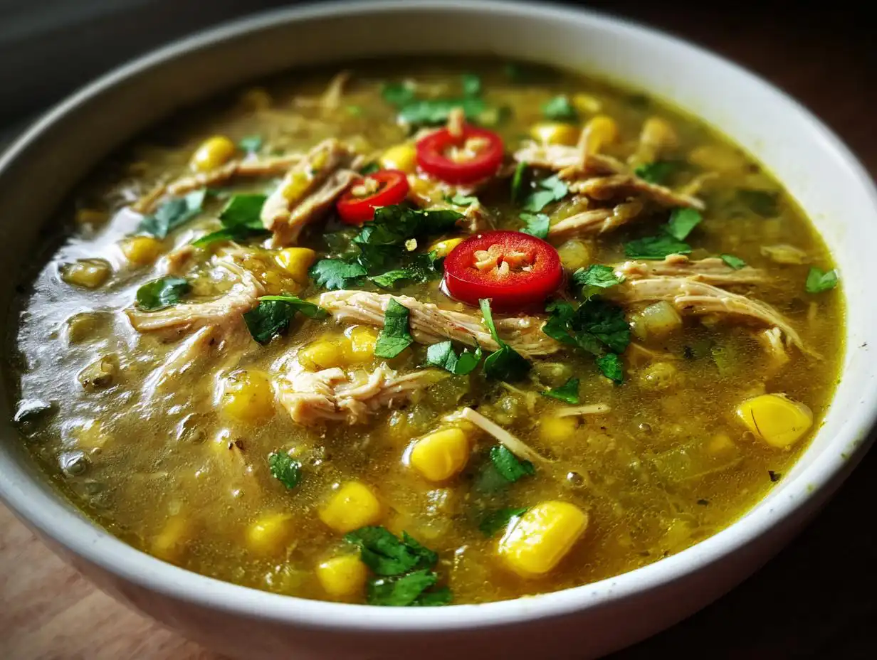 Amazing 30 Minute green chicken chili soup