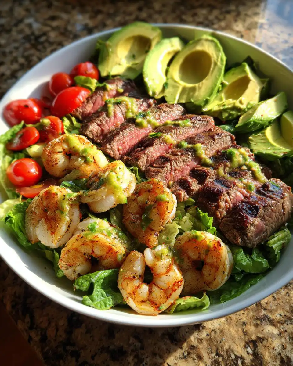 grilled surf and turf salad - detail 1
