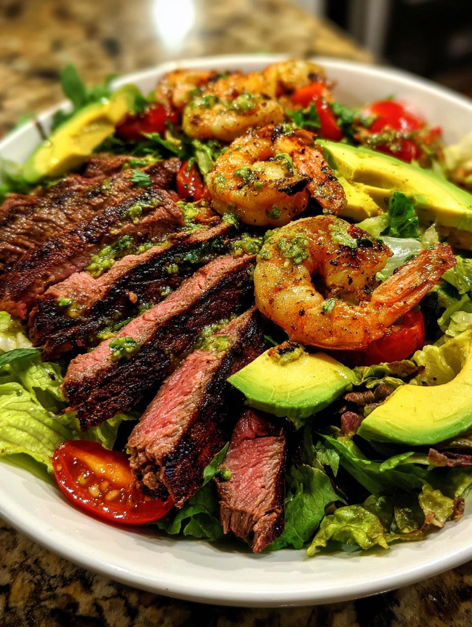 grilled surf and turf salad - detail 2