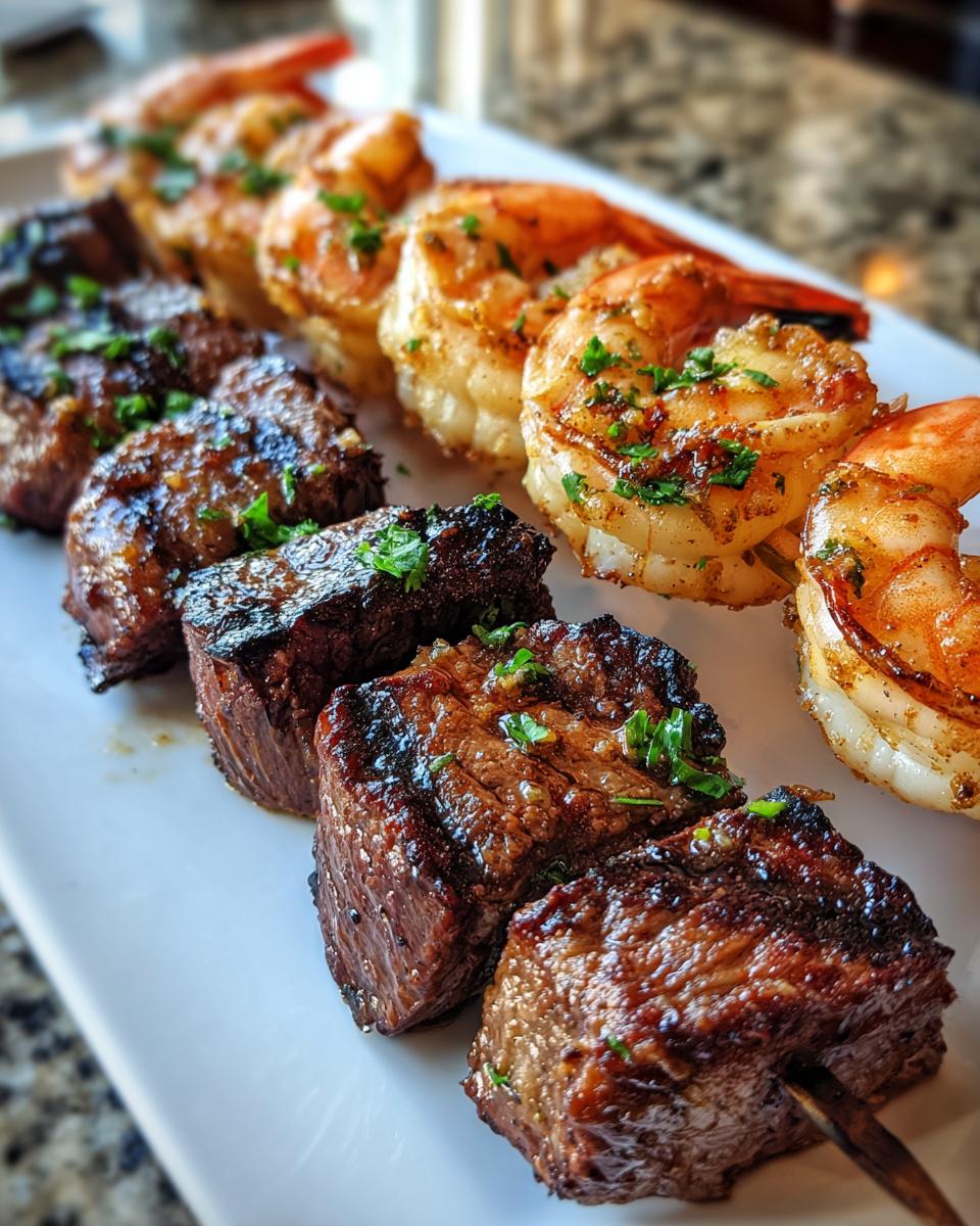 grilled surf and turf skewers - detail 1