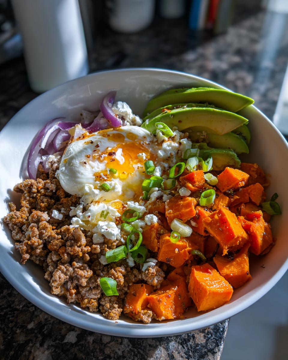 ground beef protein bowl - detail 1