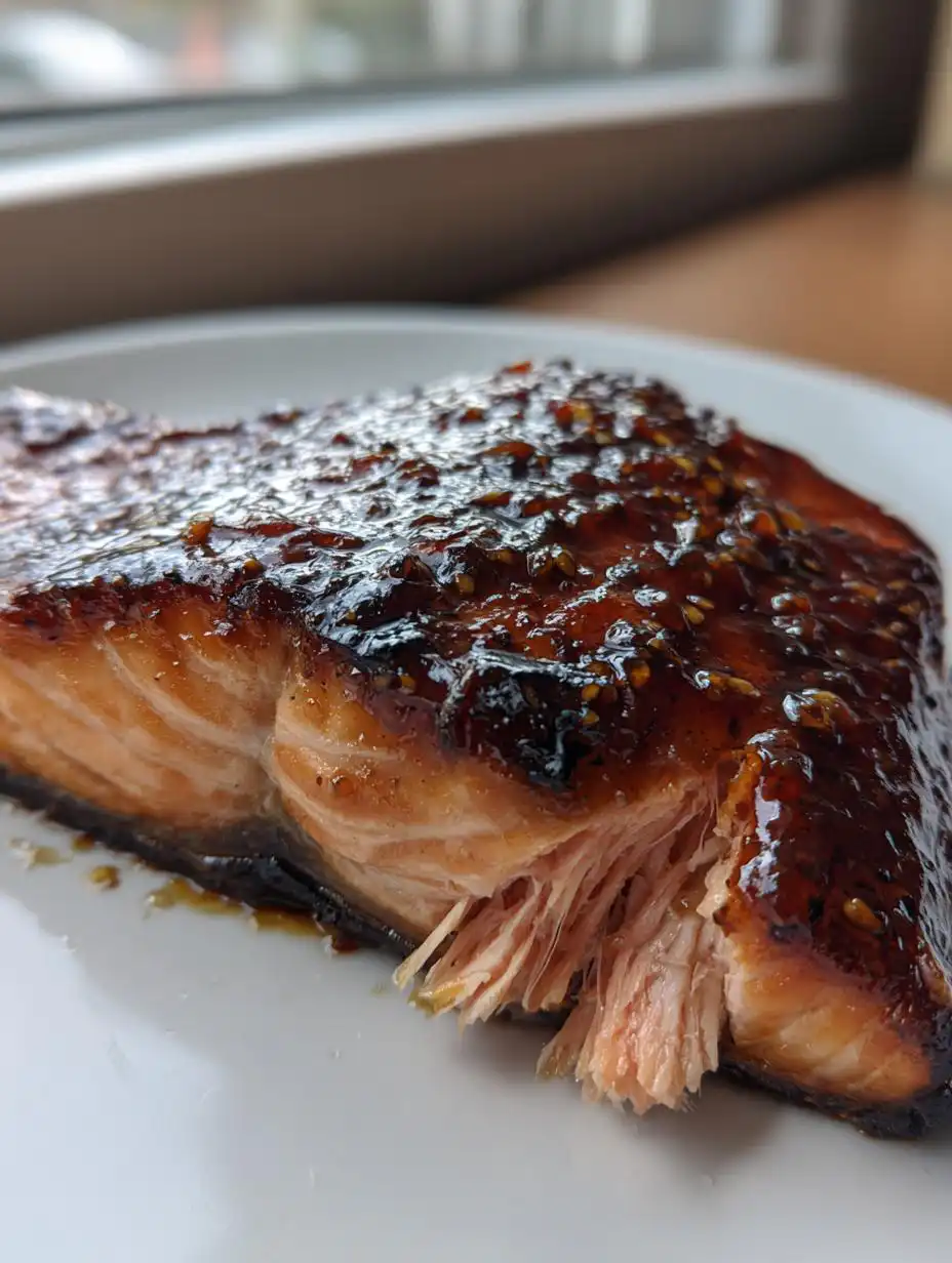 honey garlic salmon - detail 2