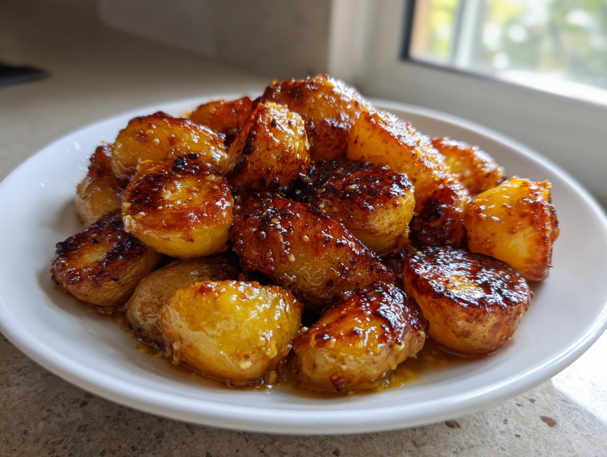 Amazing 190 Cal honey mustard roasted potatoes