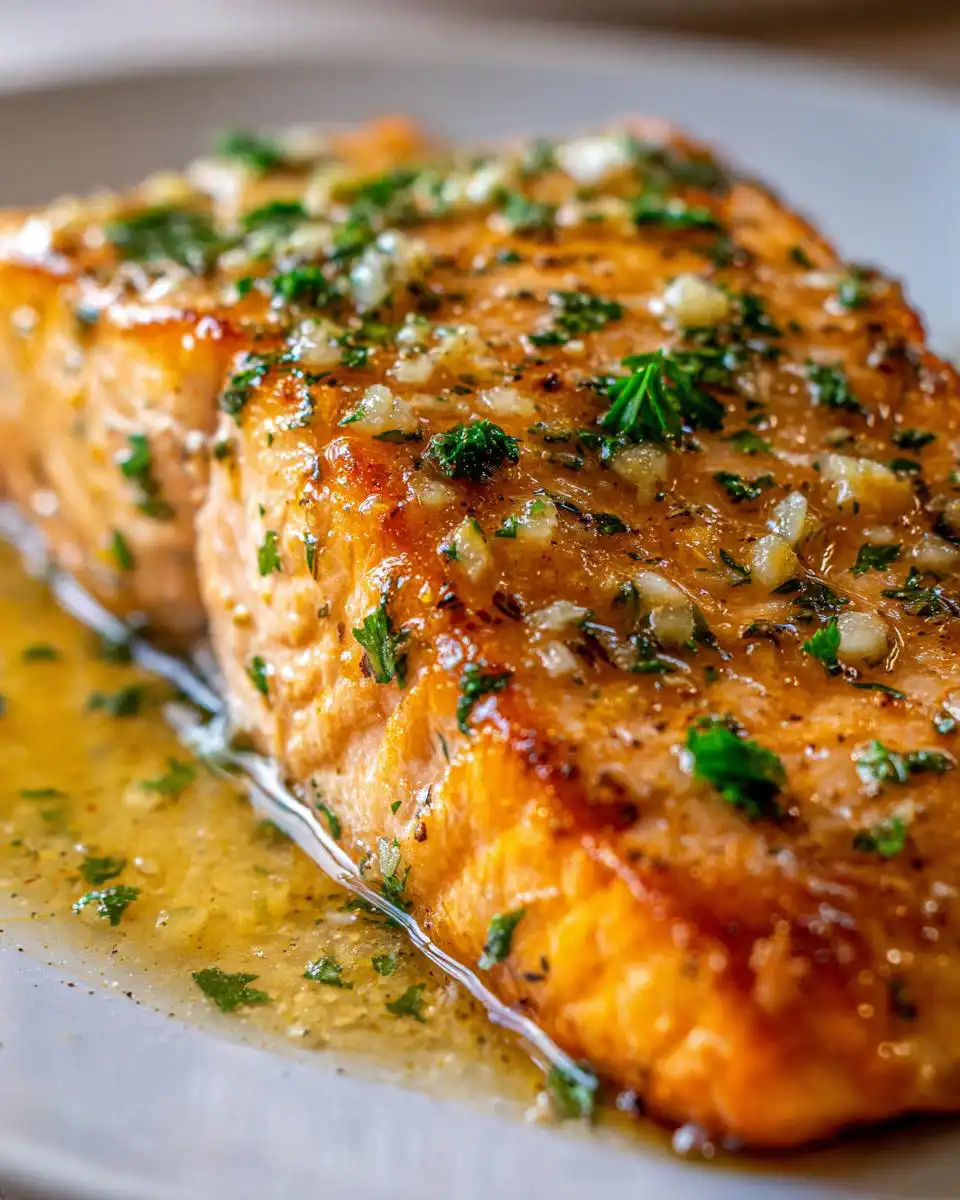 lemon garlic butter salmon - detail 1
