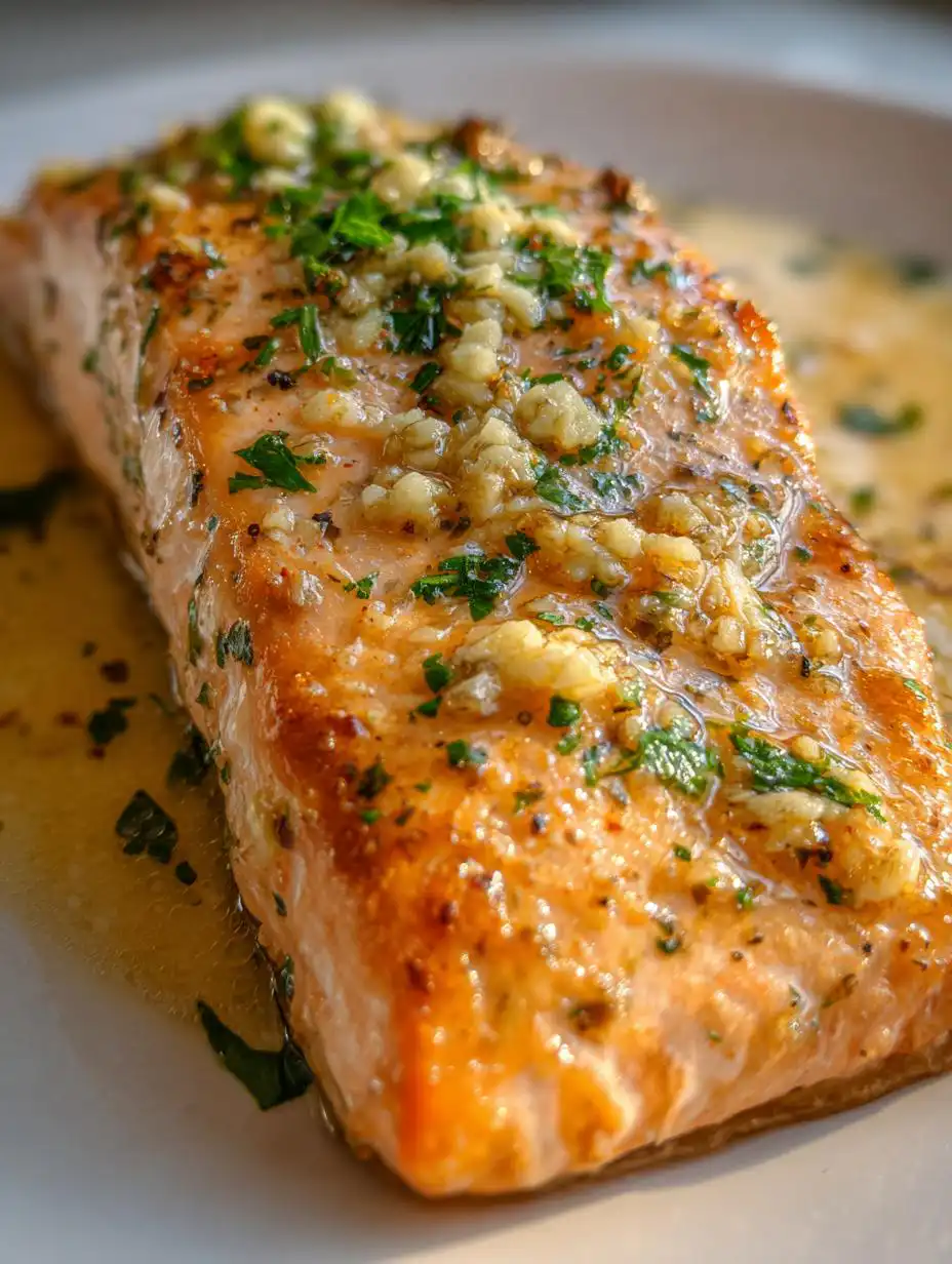 lemon garlic butter salmon - detail 2