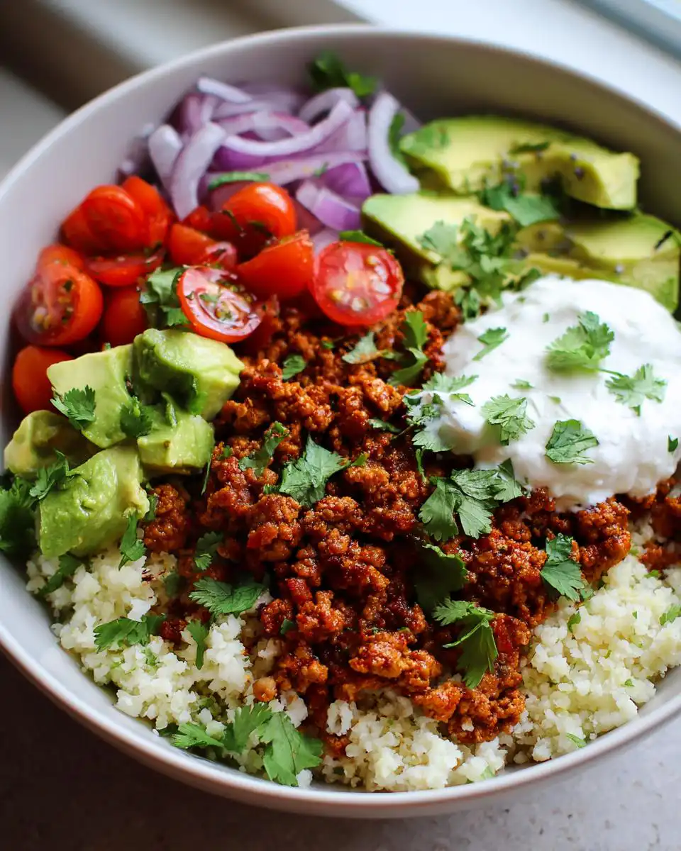 low carb burrito bowl - detail 1