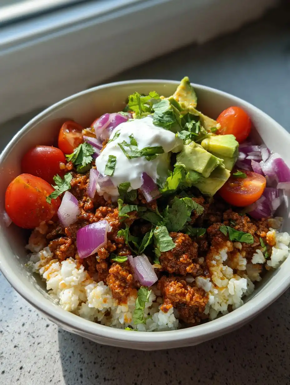 low carb burrito bowl - detail 2