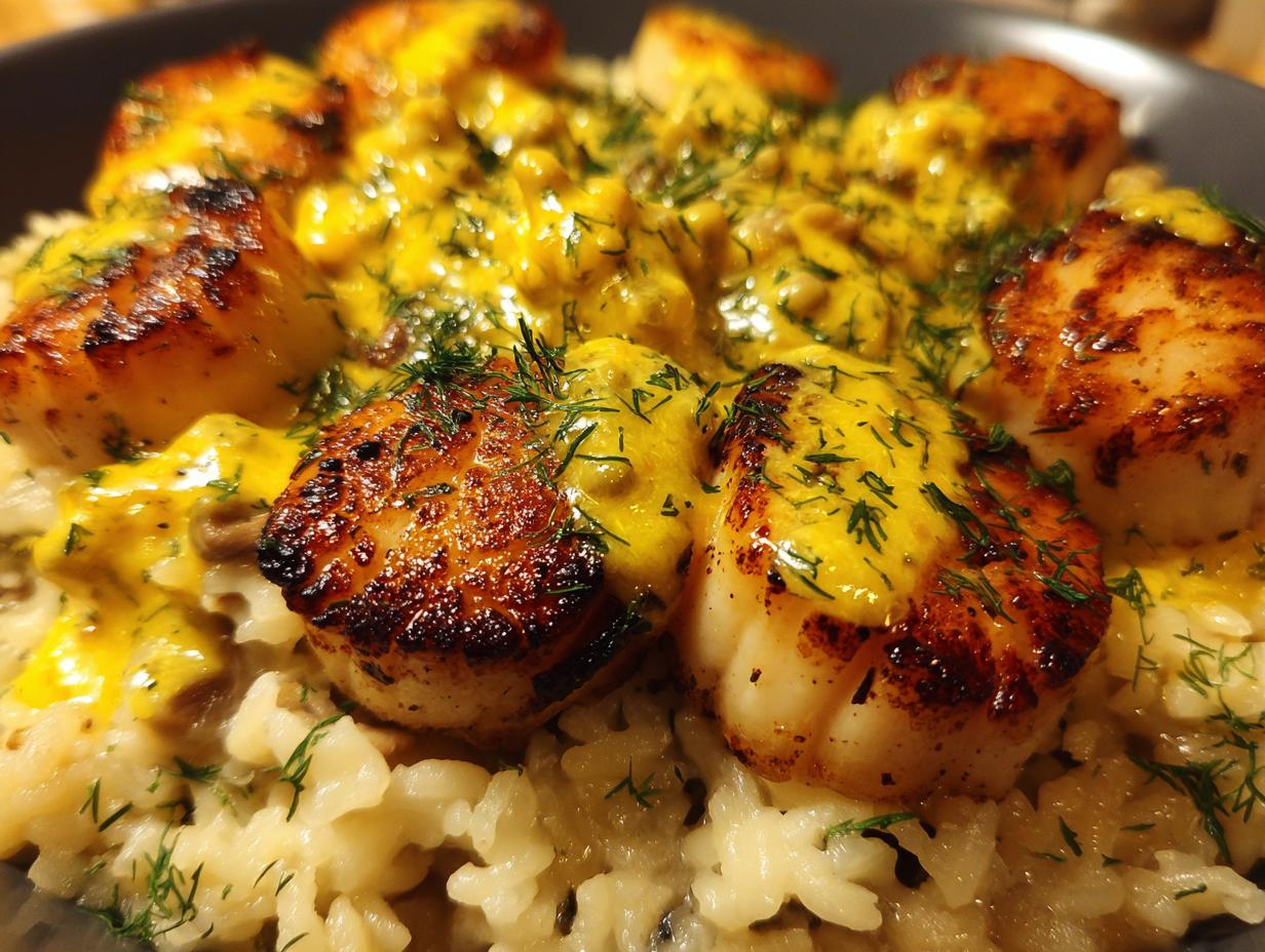 Flawless 1-Hour pan-seared scallops risotto