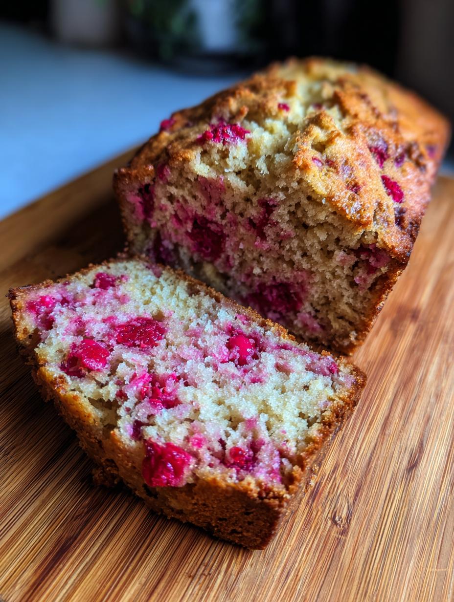 pear and raspberry bread - detail 2