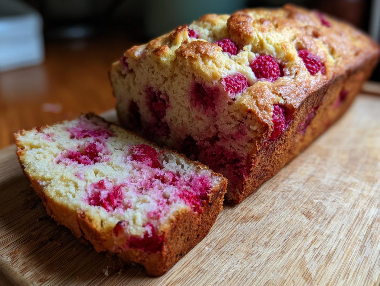 Amazing pear and raspberry bread in 50 minutes