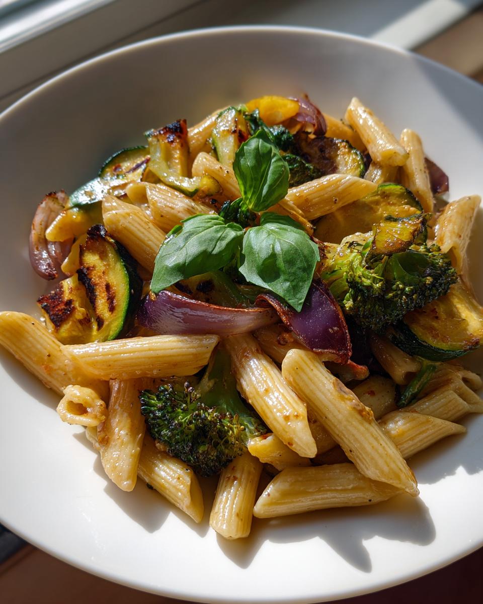 roasted vegetable pasta - detail 1
