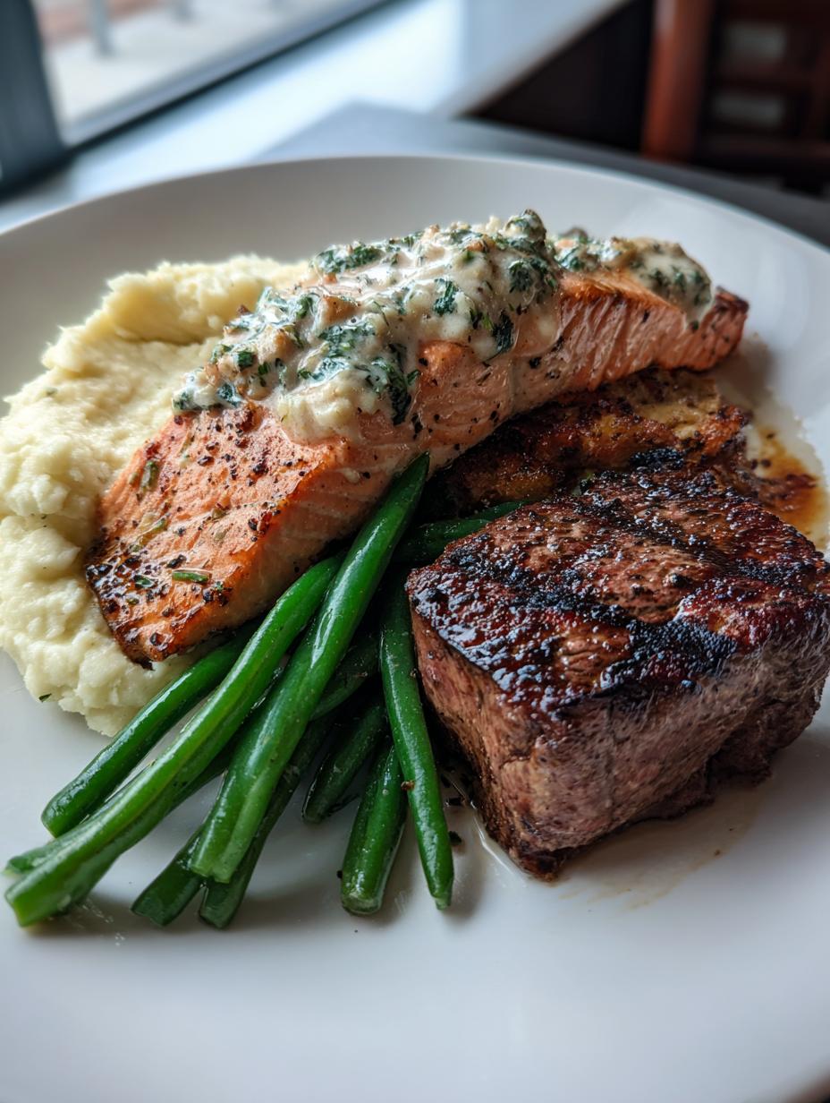 salmon surf and turf - detail 2