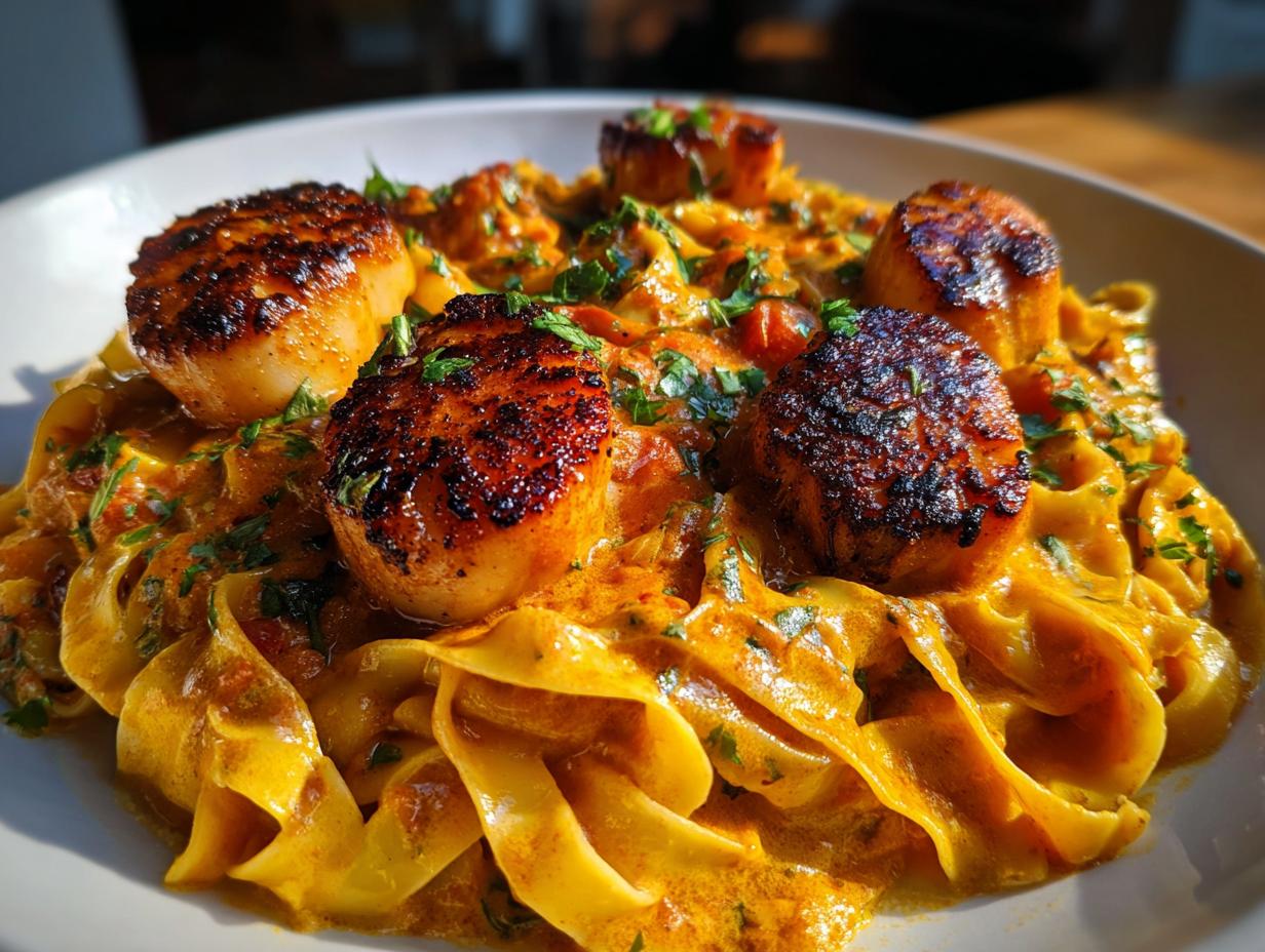 50 Minute Seared Scallops with Saffron Cream Sauce