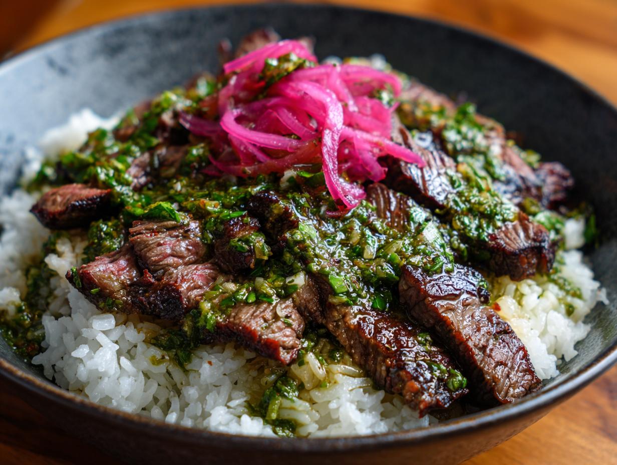 skirt steak rice bowls