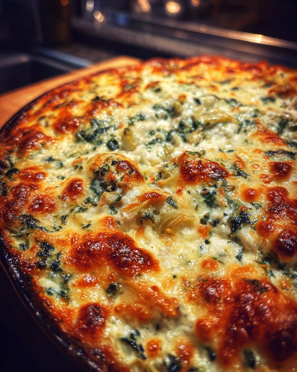 spinach artichoke dip - detail 1