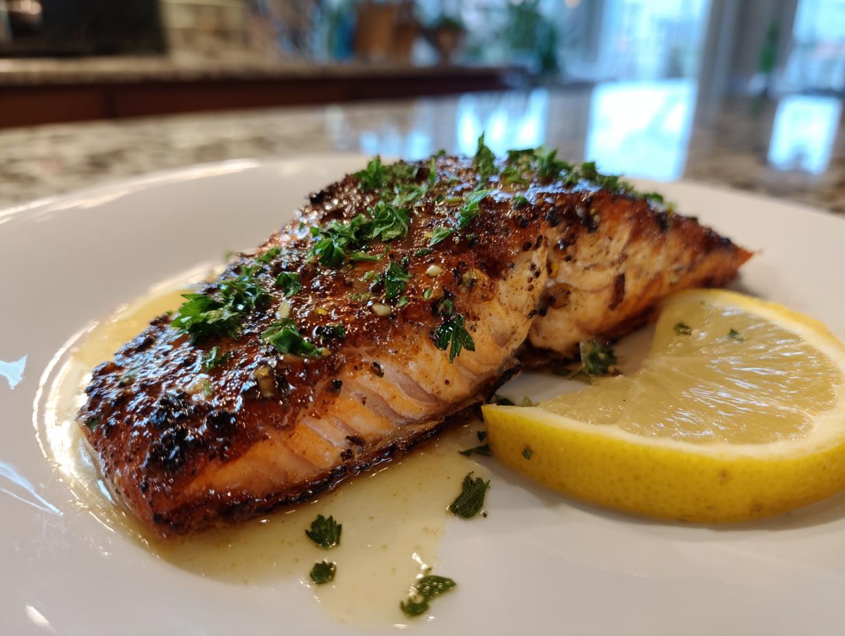 Amazing steakhouse salmon in 25 minutes