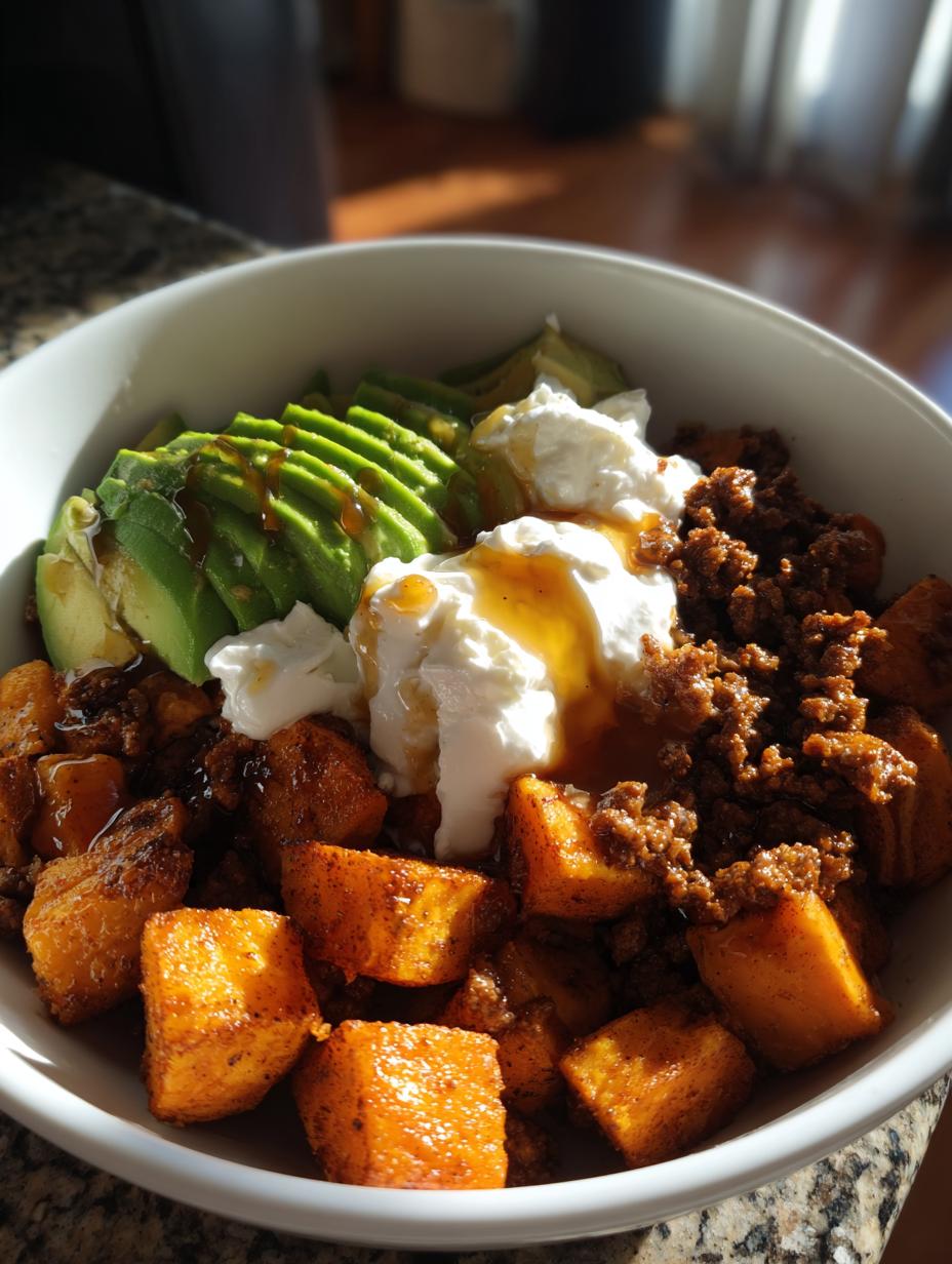 sweet potato beef bowl - detail 2