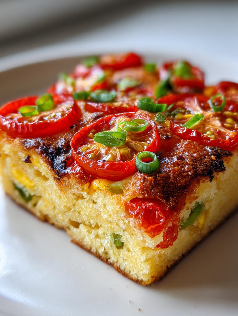 upside-down tomato cornbread - detail 2