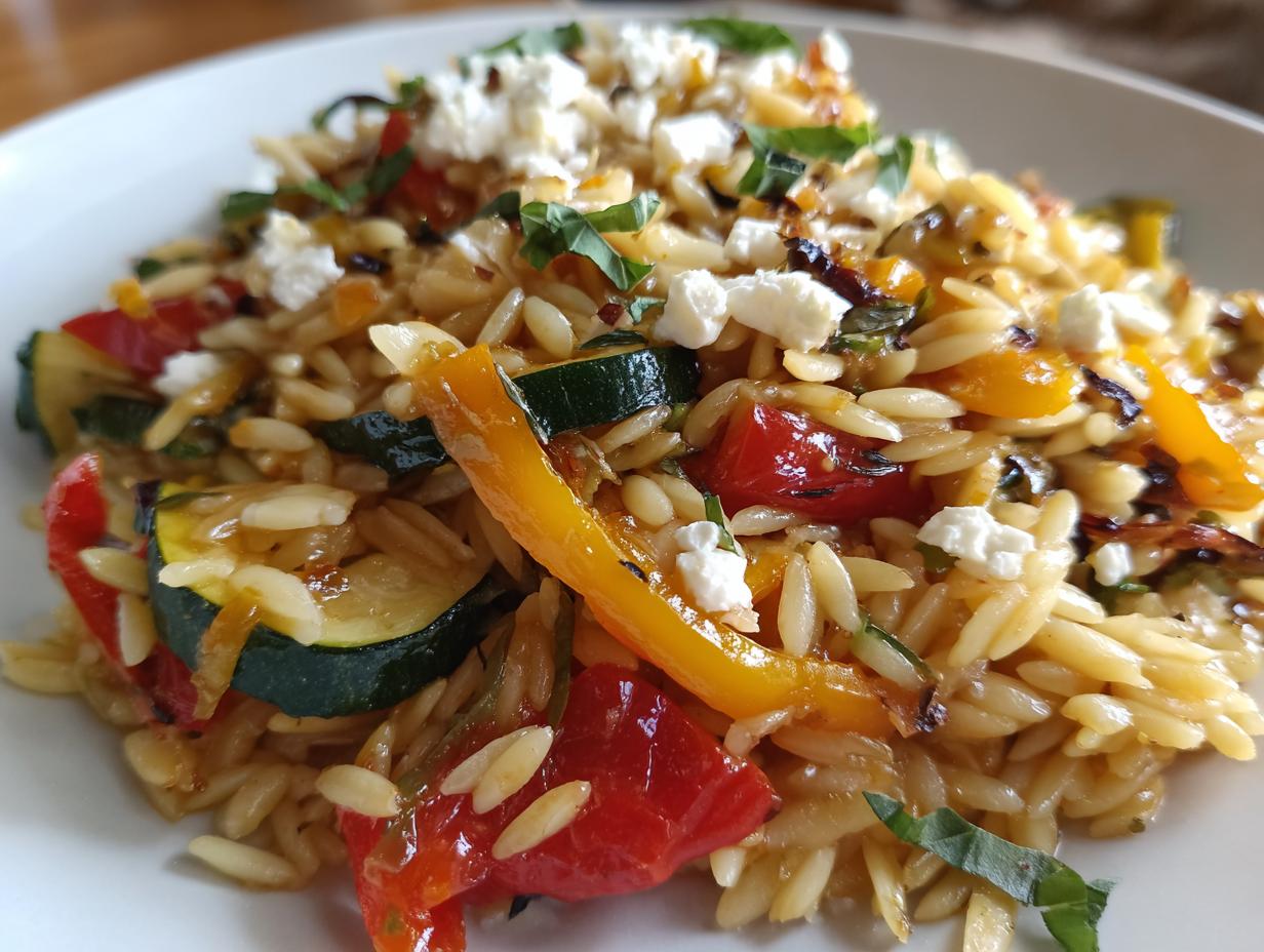 Amazing 30 Minute Grilled Veggie Orzo