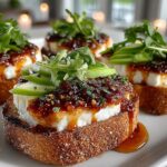 Apple Brie Crostini with Spicy Honey
