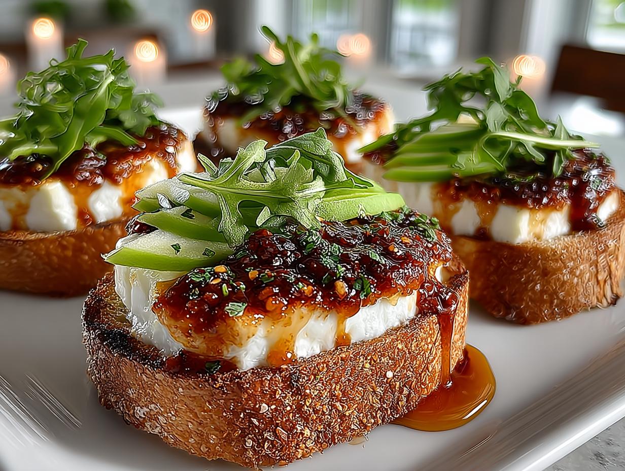 Stunning Apple Brie Crostini with 20 Spicy Honey Bites