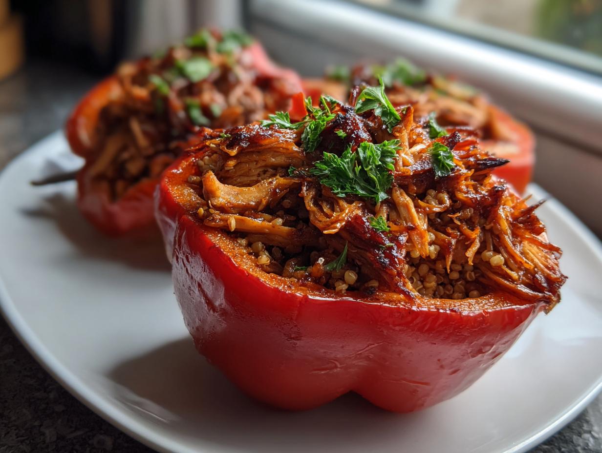 Shocking BBQ Pulled Jackfruit Stuffed Peppers! 9/10