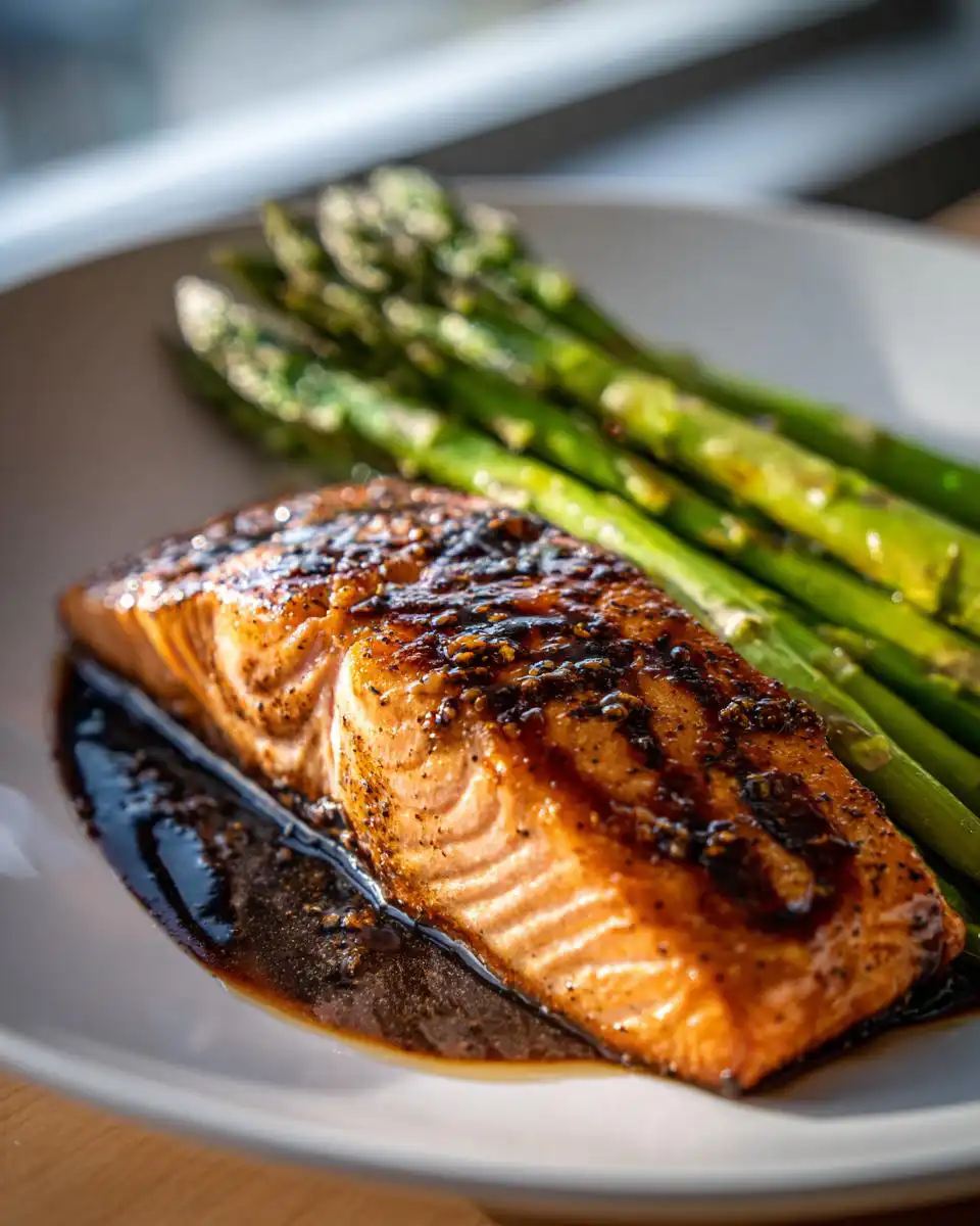 Balsamic Glazed Salmon with Roasted Asparagus - detail 1