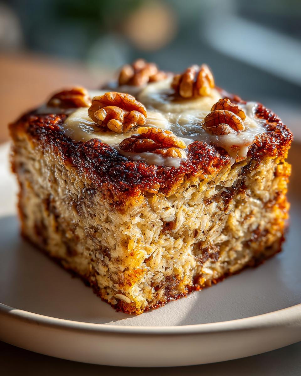 Banana Baked Oatmeal with Coconut and Walnuts - detail 1