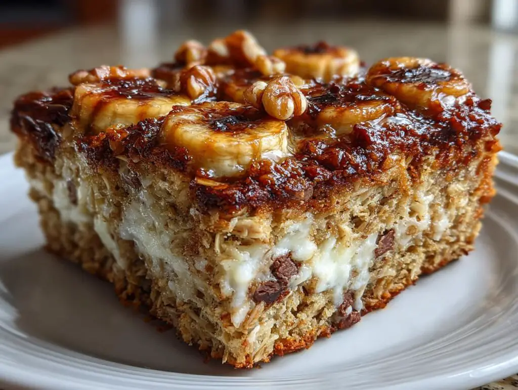 Banana Baked Oatmeal with Coconut and Walnuts