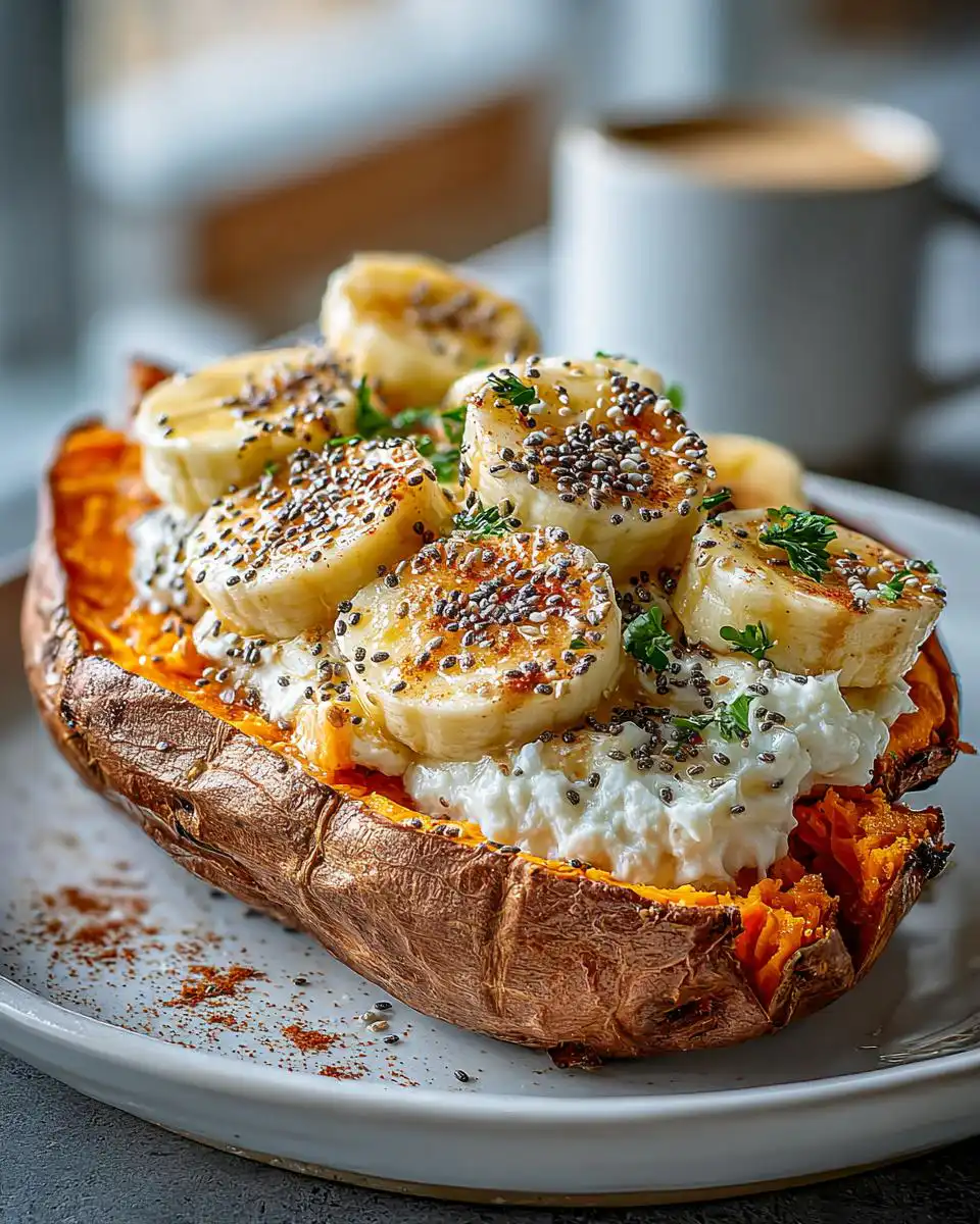 Breakfast Baked Sweet Potatoes with Almond Butter - detail 1