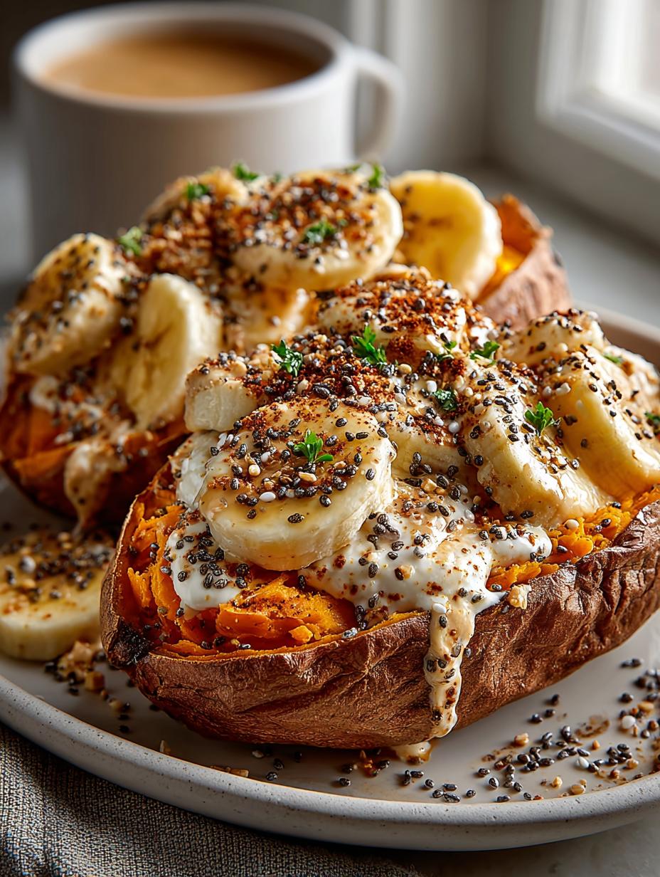 Breakfast Baked Sweet Potatoes with Almond Butter - detail 2