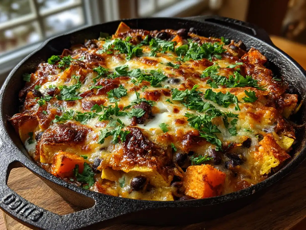 Amazing 40-Minute Butternut Squash Black Bean Enchilada Skillet