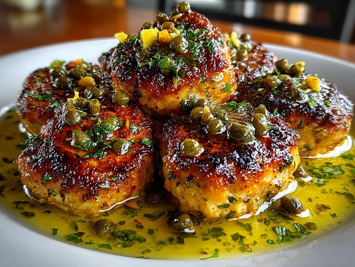 Juicy Chicken Piccata Meatballs Easy Lemon Caper Sauce 30min