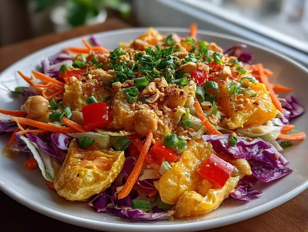 Chopped Thai Chickpea Salad with Peanut Dressing