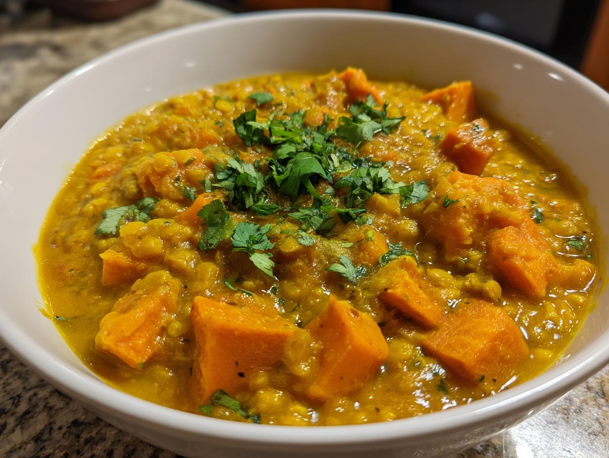 Stunning 40-Minute Creamy Coconut Lentil and Sweet Potato Curry