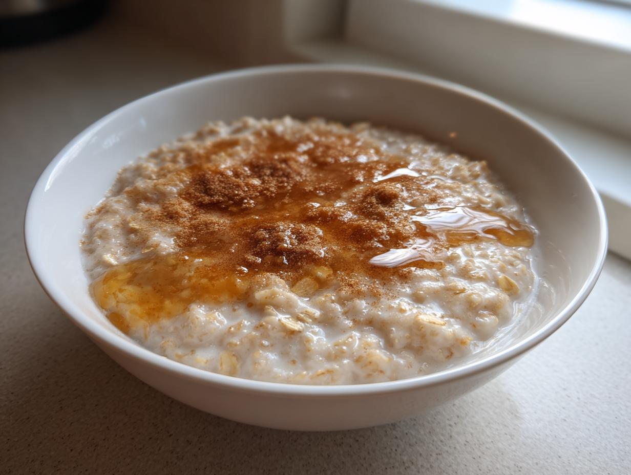Amazing 3 Minute Creamy Honey Oatmeal with Toasted Oats