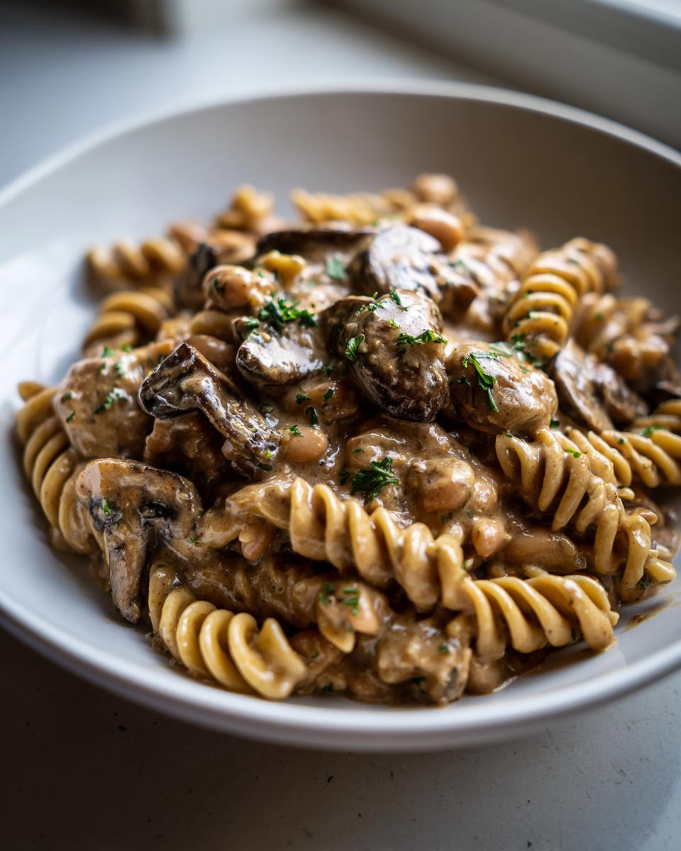 Creamy Mushroom and White Bean Stroganoff - detail 1