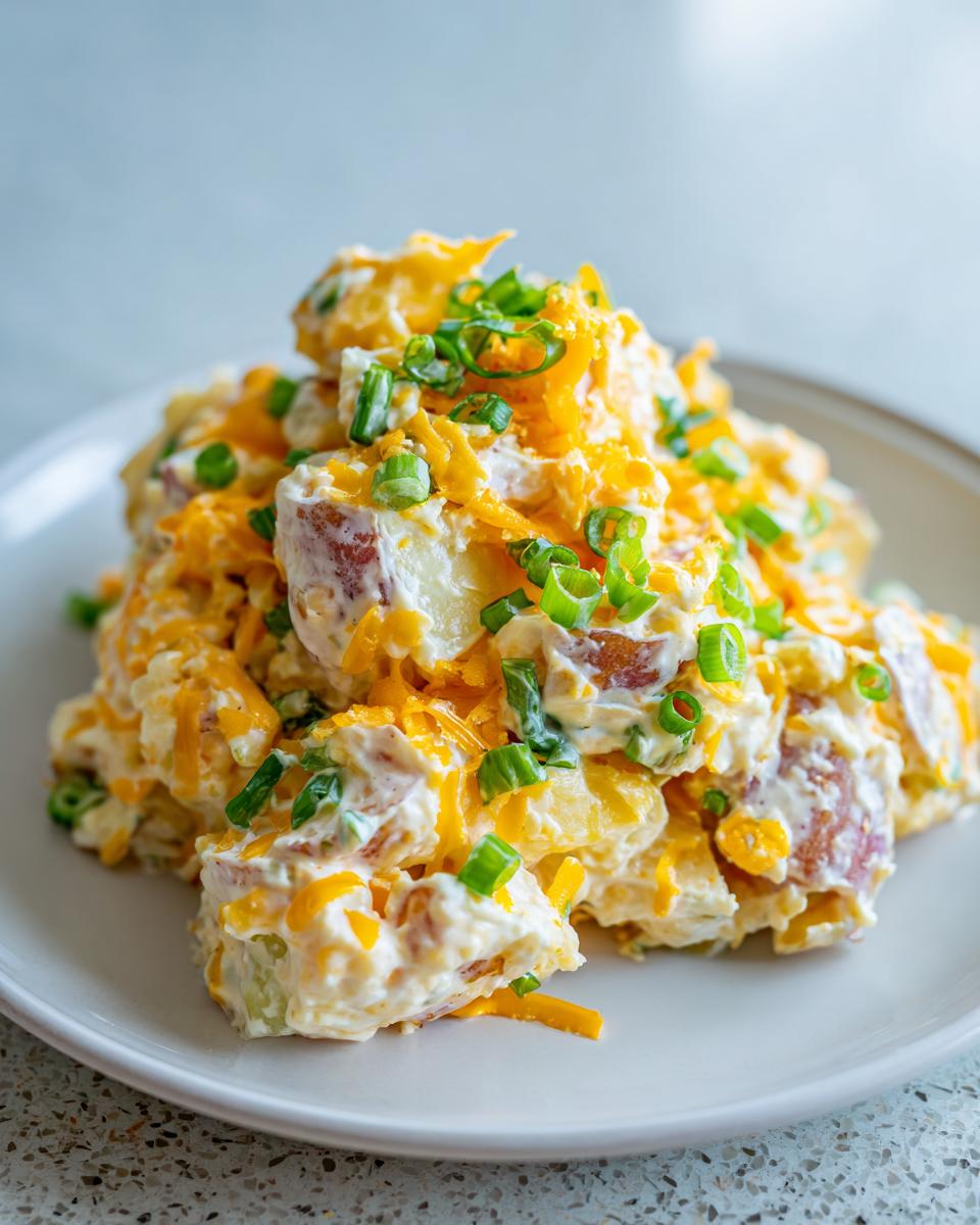 Creamy Steakhouse Potato Salad with Cheddar and Green Onions - detail 1