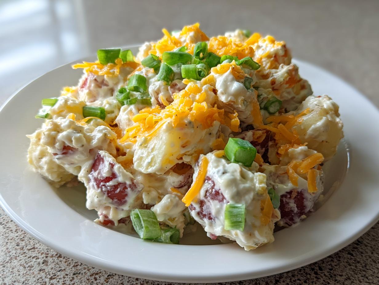 Amazing 320 Calorie Creamy Steakhouse Potato Salad