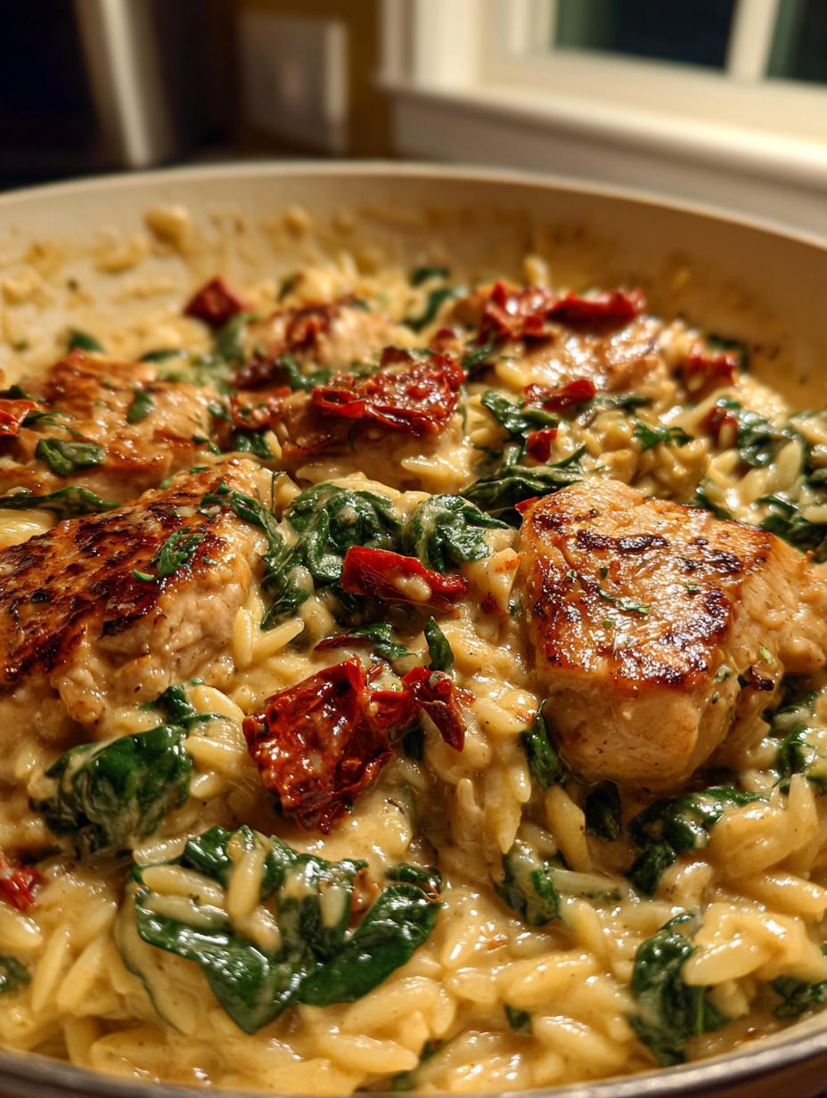 Creamy Tuscan Chicken Orzo One Pan Dinner - detail 2