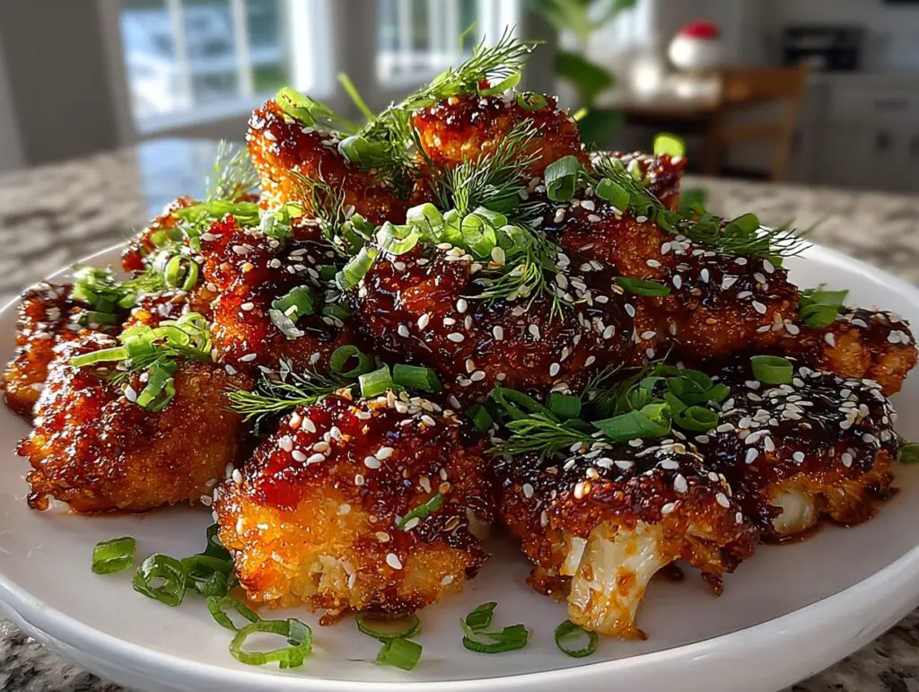 Crispy Air Fryer Sesame Cauliflower Wings