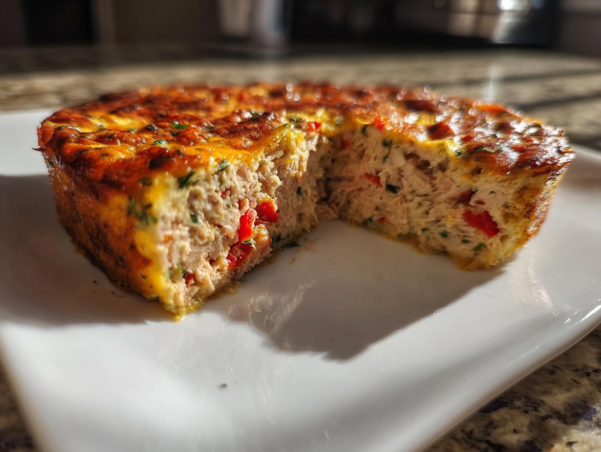 Amazing Crustless Tuna Quiche in 6 Slices