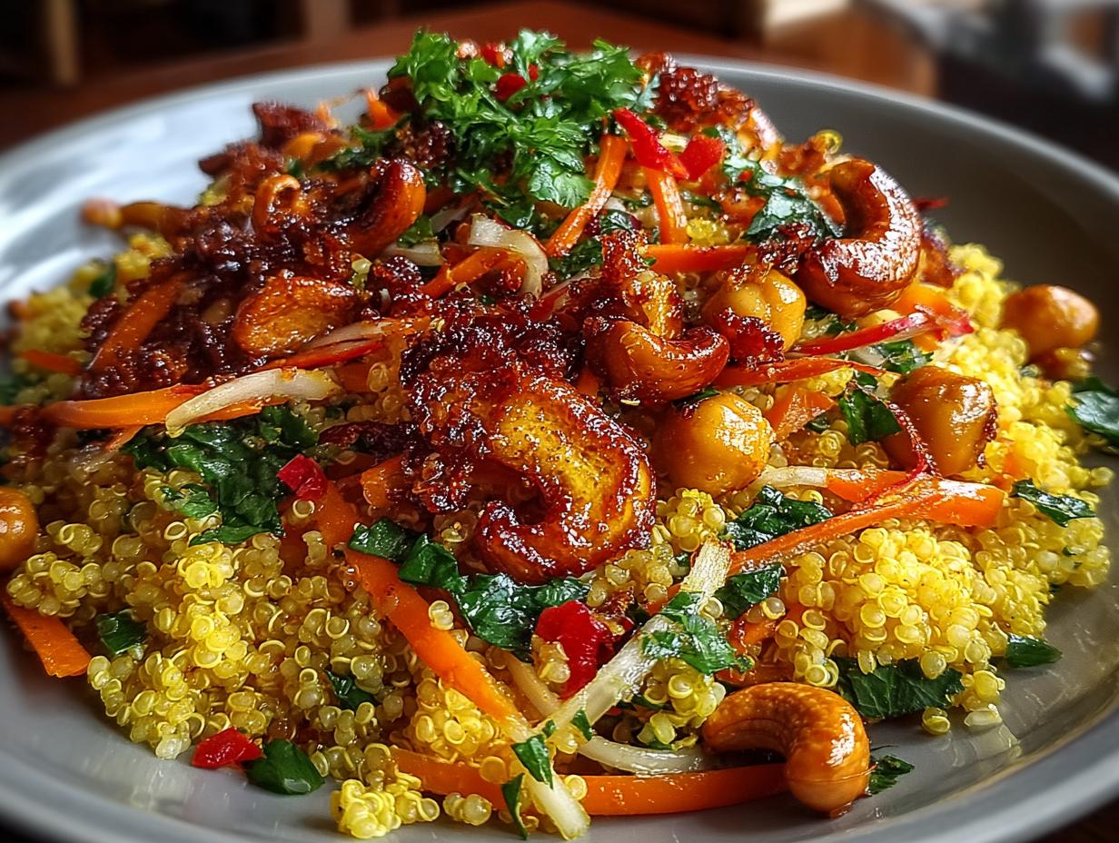 Amazing 1 Curry Cashew Chickpea Quinoa Salad