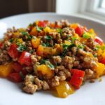 Easy Ground Turkey and Peppers One Pan Dinner
