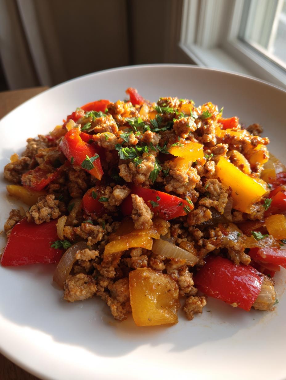 Easy Ground Turkey and Peppers One Pan Dinner - detail 2