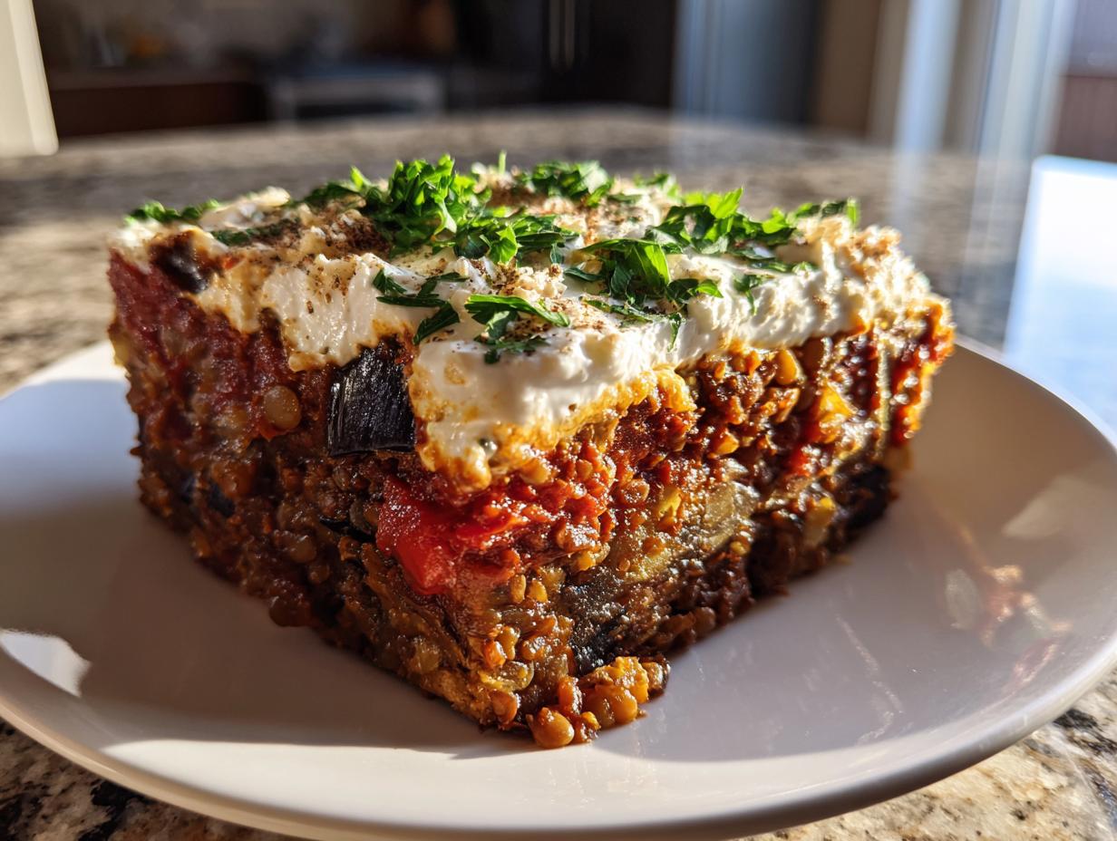 Amazing 5-Star Eggplant and Lentil Mediterranean Bake
