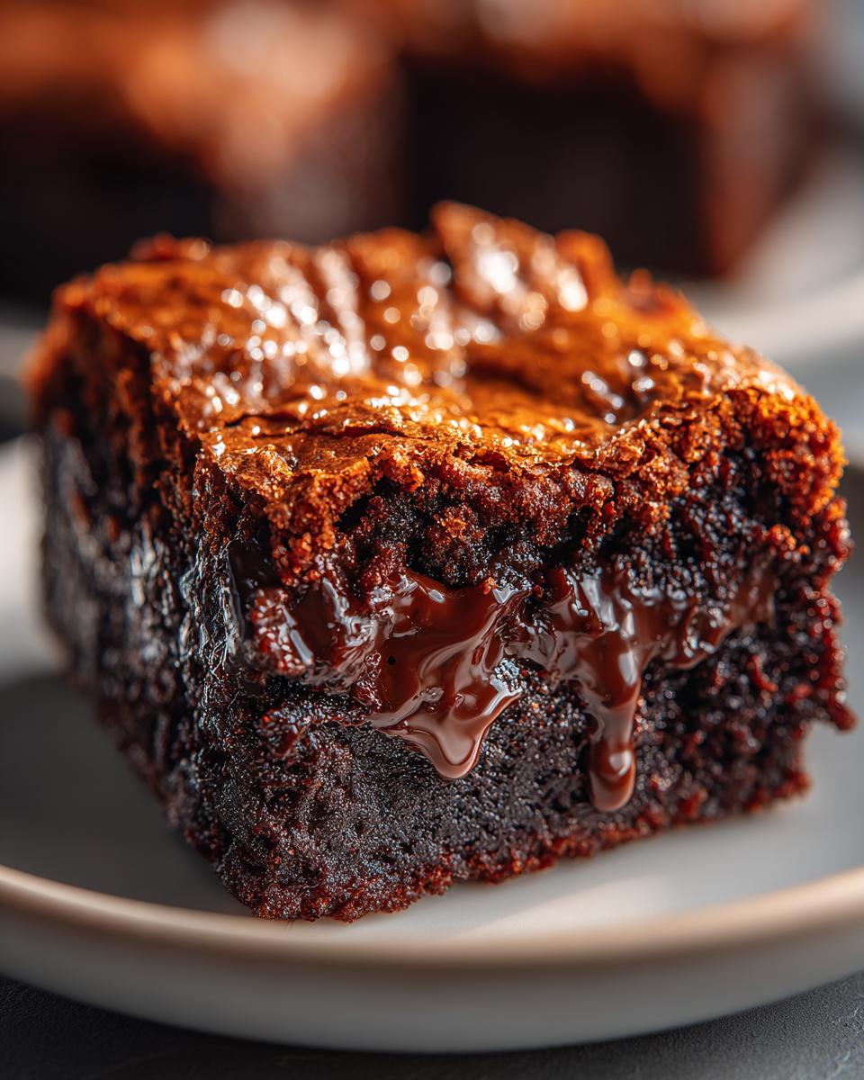 Fudgy Vegan Brownies with Shiny Crust - detail 1