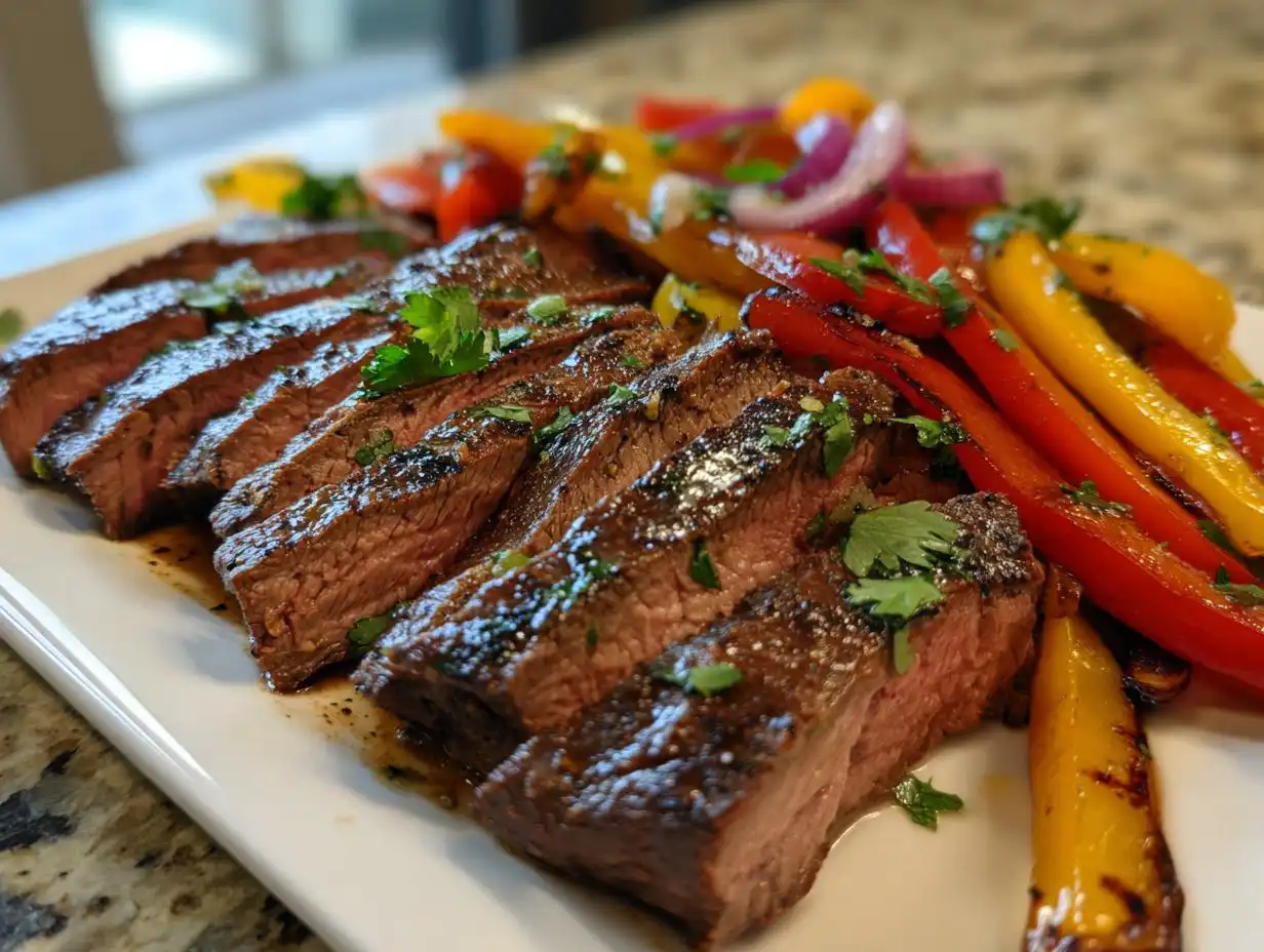30 Min Flavorful Garlic Lime Flank Steak